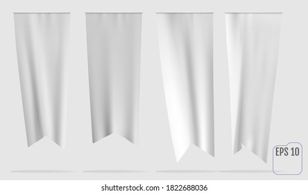 Vector white dovetail flag mockup.