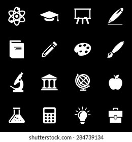 Vector white education icon set.