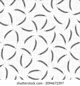 Vector blanco elegante doodle de trigo esparcido patrón 06 con fondo de lienzo. Adecuado para el diseño textil, de menú café y papel pintado.