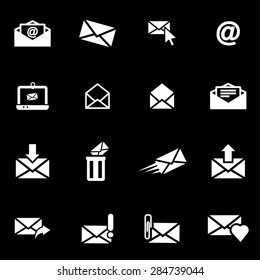 Vector white email icon set.
