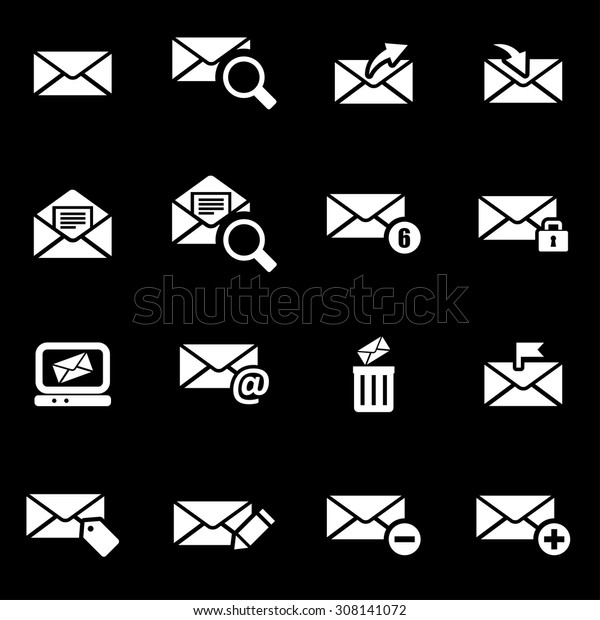 Vector white email icon set.