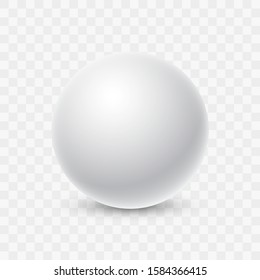 Vector White Empty Round Smooth Sphere with Shadow