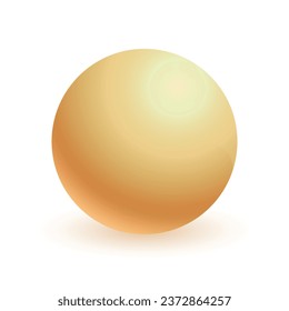 Vector white empty round smooth sphere with shadow.