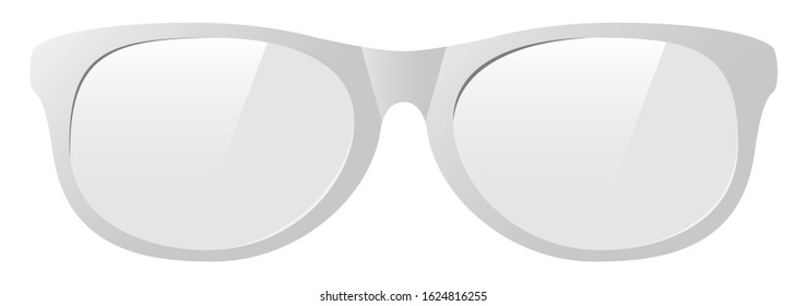 vector white eyeglasses with the light shine protect before sun shining