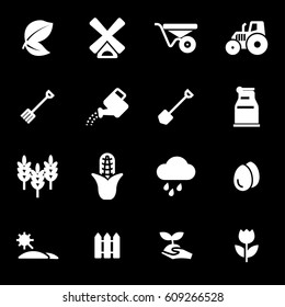Vector white farming icons set