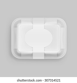 Vector White Fast Food Box Container Packaging Package Packing Pack Isolated on Background