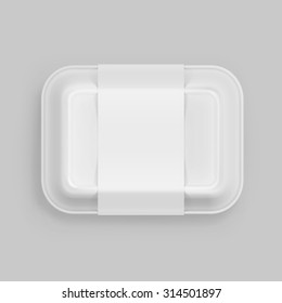 Vector White Fast Food Box Container Packaging Package Packing Pack Isolated on Background
