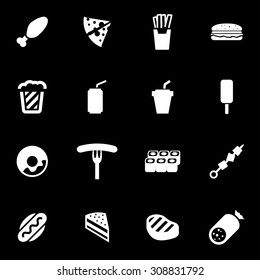 Vector white fastfood icon set