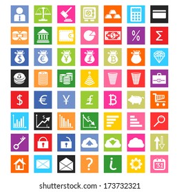 vector white finance web icons set any colors