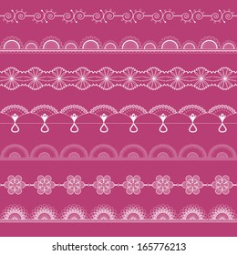 Vector white fine openwork lace kit