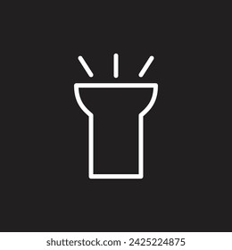 vector white flashlight icon illustration