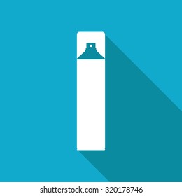 Vector white flat air freshener aerosol bottle on blue background 