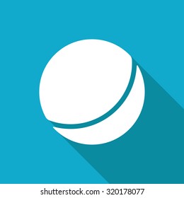 Vector white flat ball icon on blue background 