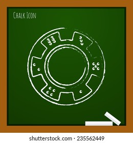 Vector white flat isolate chip icon outline. Eps10