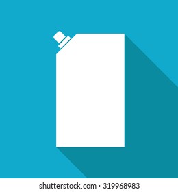 Vector white flat mayonnaise plastic package icon on blue background 
