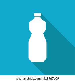 Vector white flat sunflower oil bottle template on blue background 