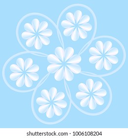 Vector white flower. Element of a pattern. Preparation of a dairy for the design of a wedding invitation, cards,