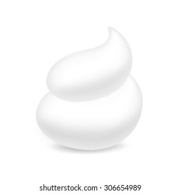 Vector White Foam Cream Mousse Soap Lotion Isolated on Background