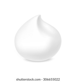 Vector White Foam Cream Mousse Soap Lotion Isolated On Background