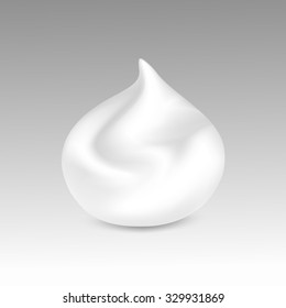 Vector White Foam Cream Mousse Soap Lotion Isolated On Background