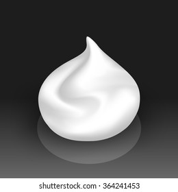 Vector White Foam Cream Mousse Soap Lotion Isolated on Background