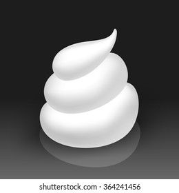 Vector White Foam Cream Mousse Soap Lotion Isolated on Background