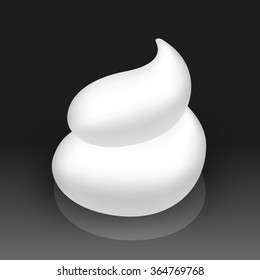 Vector White Foam Cream Mousse Soap Lotion Isolated on Background