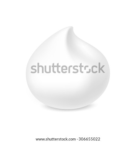 Vector White Foam Cream Mousse Soap Lotion Isolated on Background