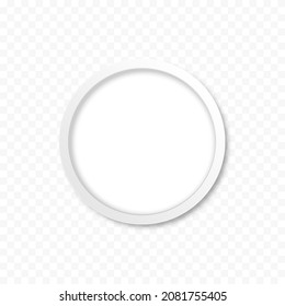 Vector White Frame On Isolated Transparent Background. Round Frame, Png Photo Frame, Wall Frame, Png.