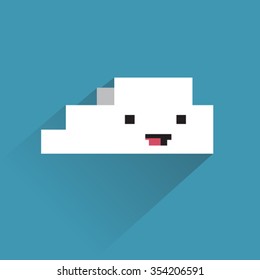 Nubes divertidas vectoriales sonrientes fondo Textura Azul Icono de papel tapiz