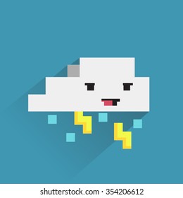Vector White Funny Clouds Smile Background Texture Blue Sky Wallpaper Icon