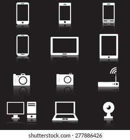 Vector White Gadget with reflection