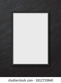 Vector White Gallery Frame, Mock up Black and white frame screen template with blank cover, Rectangle frame on grunge background