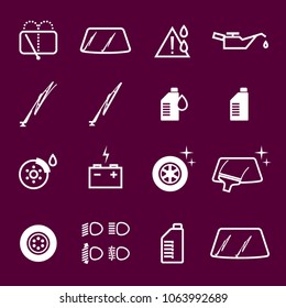 Vector white gas station car check icons