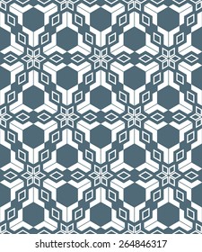 vector white geometric abstract flowers monochrome seamless pattern dark grey background 