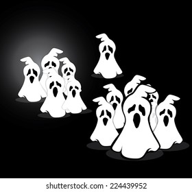 Vector of White Ghost for Halloween