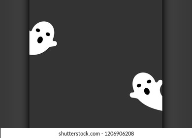 Vector white Ghost Wallpaper with black background