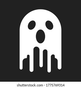 Vector white ghosts isolated on a black background