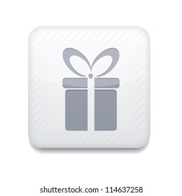Vector white gift icon. Eps10. Easy to edit