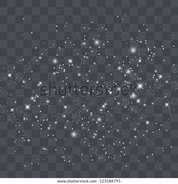 高級グリーティングリッチカード用のベクター白い輝きのパーティクル背景エフェクト きらめくテクスチャー 黒い背景に星の粉が爆発して散る のベクター画像 素材 ロイヤリティフリー