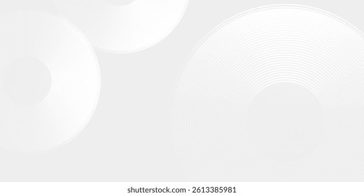 Vector white glowing geometric lines on gray background. Modern shiny blue circle lines iabstract modern design