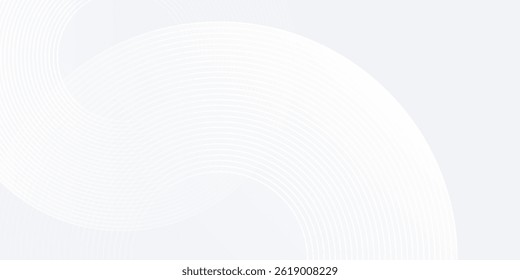 Líneas geométricas brillantes blancas de Vector sobre fondo gris. Círculo azul brillante moderno abstracto