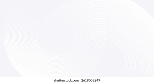 Vector white glowing geometric lines on gray background. Modern shiny blue circle abstract modern