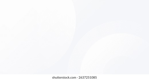 Vector white glowing geometric lines on gray background. Modern shiny blue circle abstract simple modern art