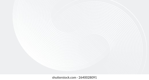 Vector white glowing geometric lines on gray background. Modern shiny blue circle lines pattern. Futuristic technology concept modern simple abstract