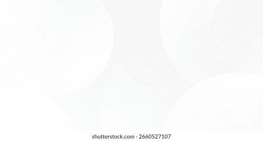 Vektorweiß leuchtende geometrische Linien auf grauem Hintergrund. Moderner glänzender blauer Kreis moderner abstrakter Kunstvektor