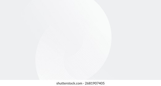 Linhas geométricas brilhantes em branco vetorial no plano de fundo cinza. Círculo azul brilhante moderno simples abstrato, vetor eps10