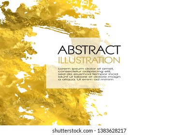 Vector White and Gold Design Templates for Brochures, Flyers, Mobile Technologies, Applications, Online Services, Typographic Emblems, Logo, Banners and Infographic. Golden Abstract Modern Background.