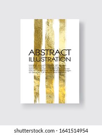Vector White and Gold Design Templates for Brochures, Flyers, Mobile Technologies, Applications, Online Services, Typographic Emblems, Logo, Banners and Infographic. Golden Abstract Modern Background.