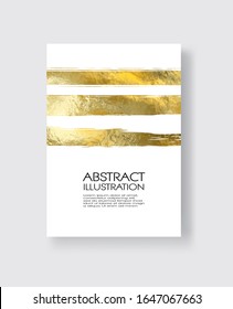 Vector White and Gold Design Templates for Brochures, Flyers, Mobile Technologies, Applications, Online Services, Typographic Emblems, Logo, Banners and Infographic. Golden Abstract Modern Background.